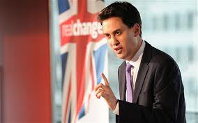Miliband and flag